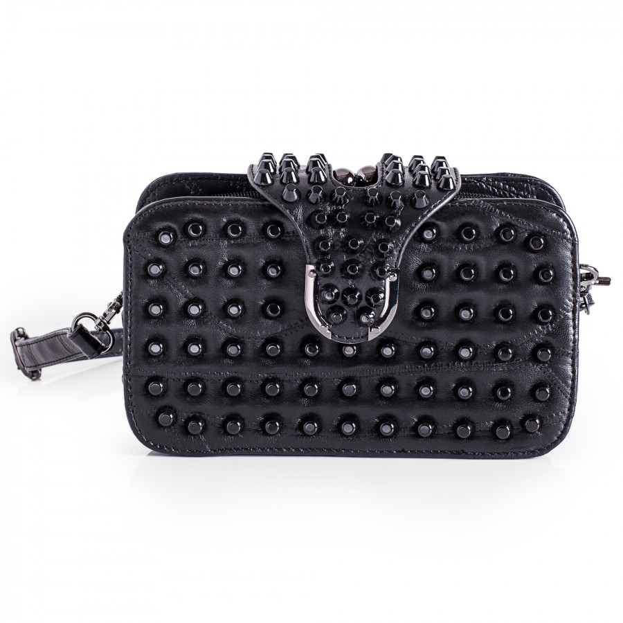 Buy Michael Kors Women Black Studded Dome Crossbody Bag Online - 722965 |  The Collective