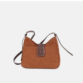 Brown Suede Shoulder Bag