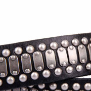 Punk Rock Studded Belt Real Leather