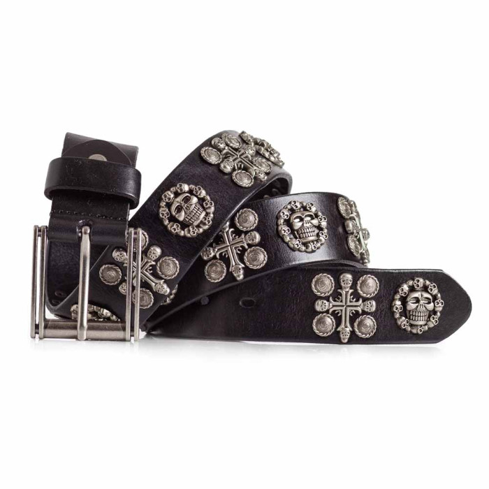 Men's Skull and Cross Belt