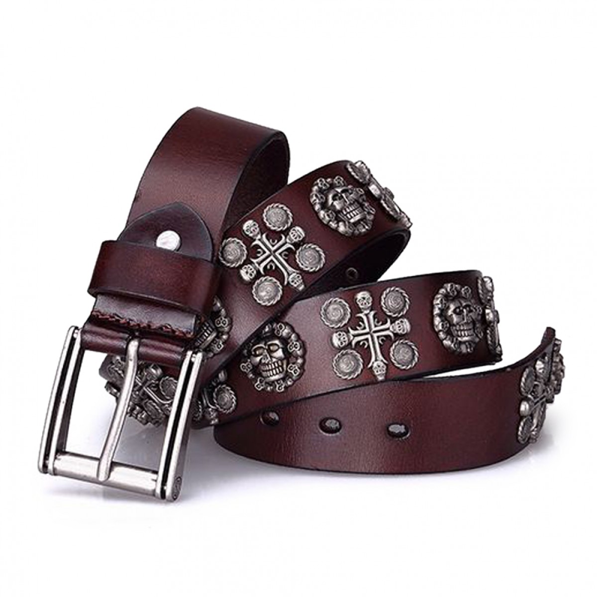 mens skull belt