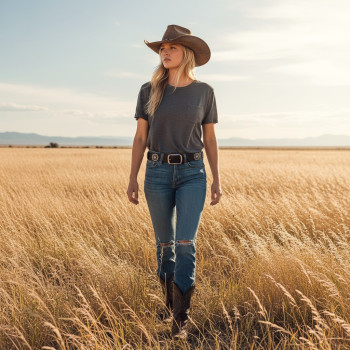 Women's Black Studded Belt 