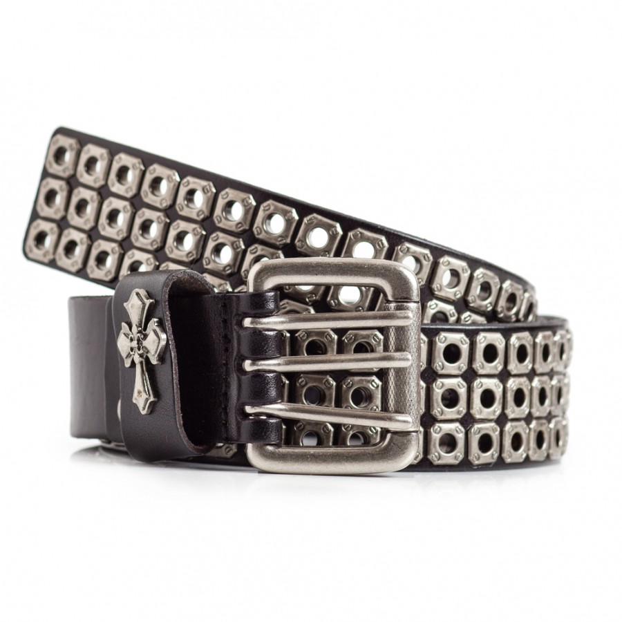 Rock Belt Mens Black Leather Sizes 30-44in | LATICCI