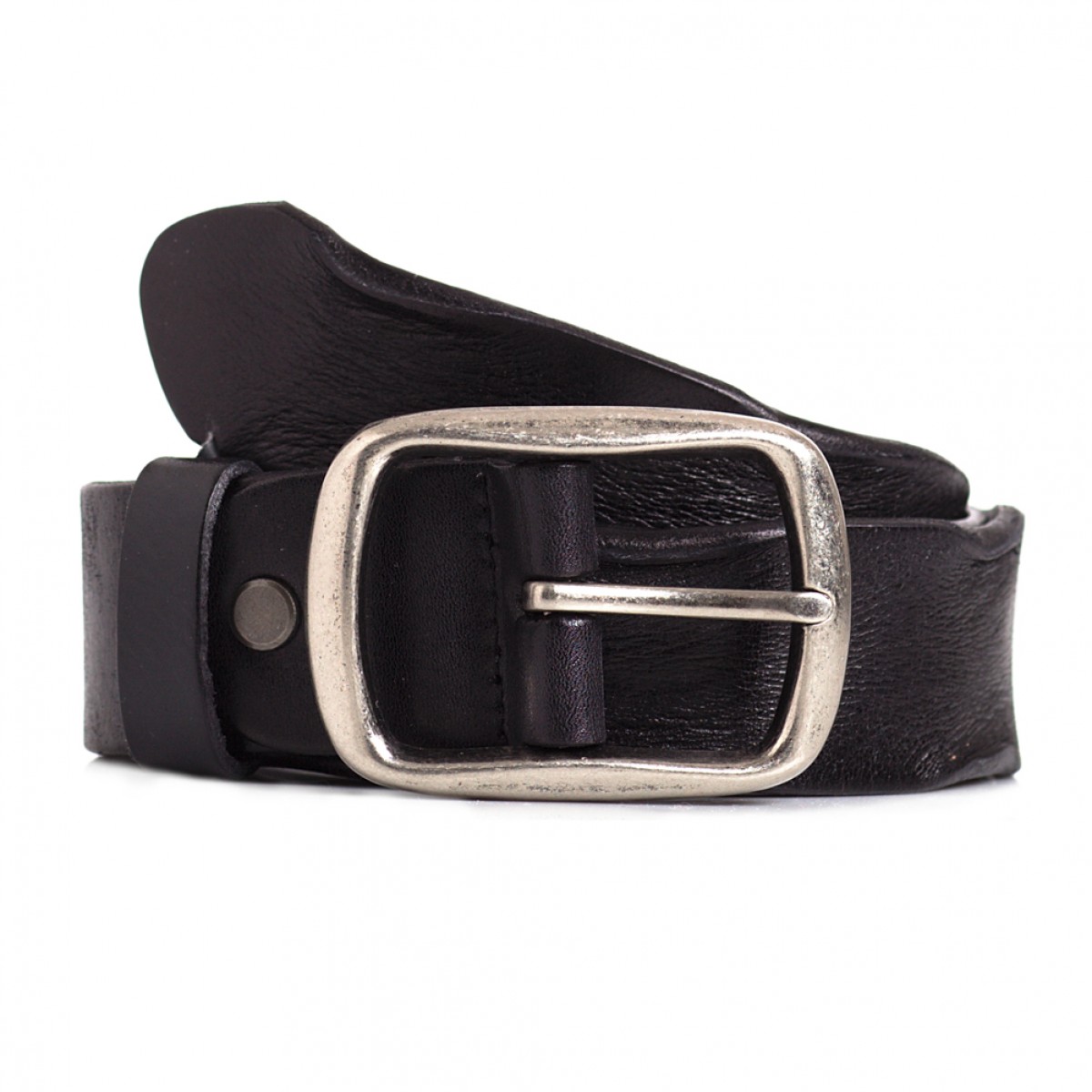Mens Classic Black Leather Belt Casual Everyday Wear | LATICCI