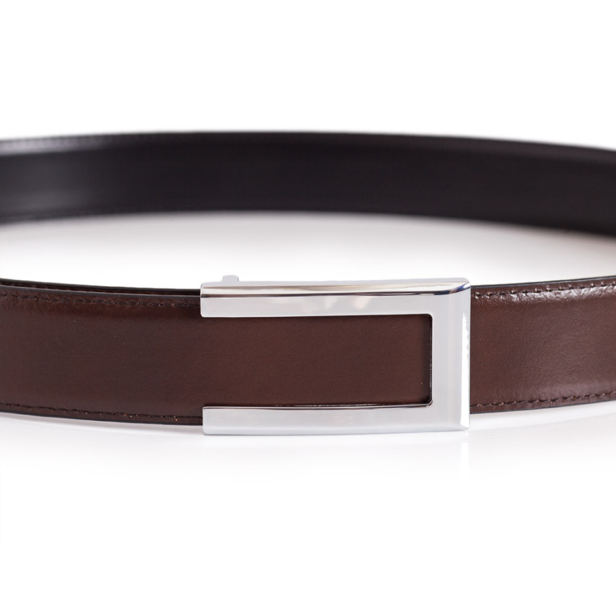 New Mens Milano Black Brown 1.5" Wide Bonded Leather Casual Stitch Belt 
