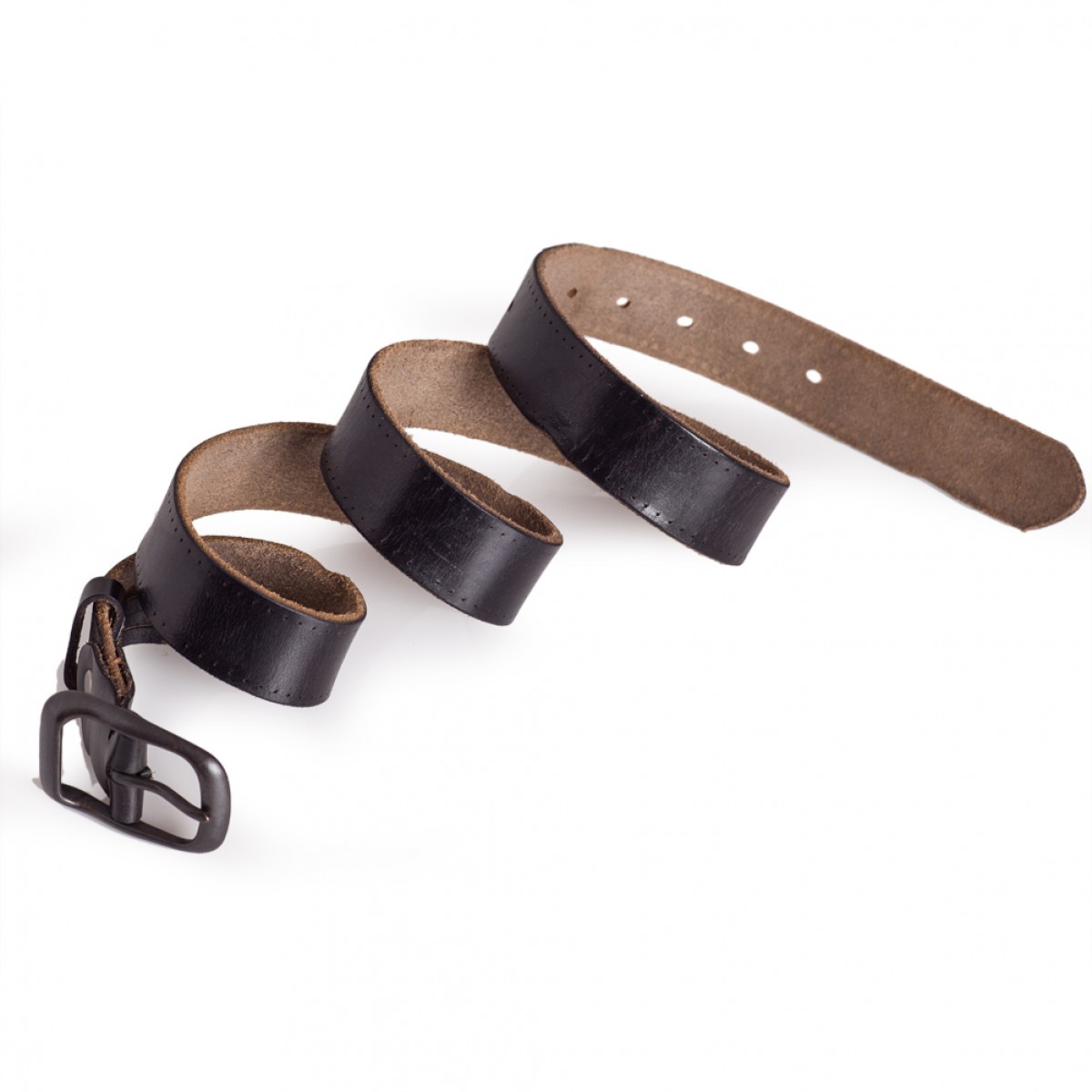 Jeans Leather Belt Raw Cowhide Black Sizes 2842in LATICCI