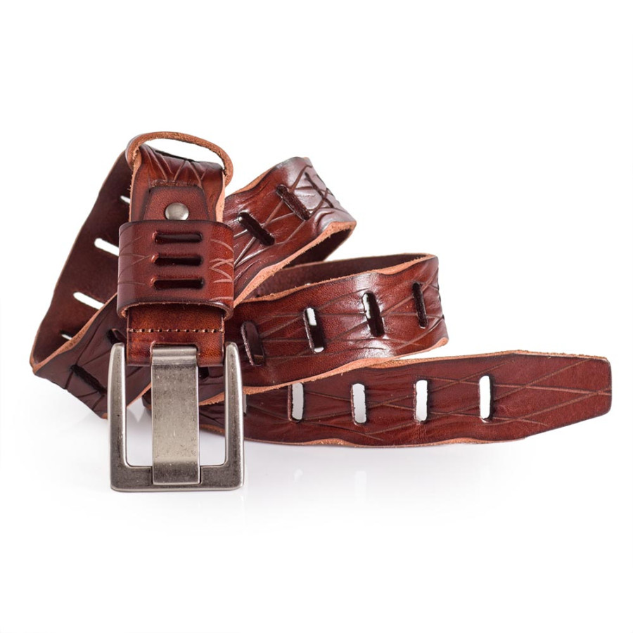 Genuine Leather Belts For Men, 100% Full Grain Mens Belt For Casual Wear,  With Antique Alloy Buckle, Orange, 34 Inch. at  Men's Clothing store