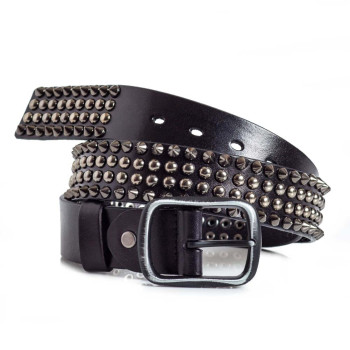 Studded Belt with Spike Studs, Spiked Belt Premium Studded Belt, 100% Full Grain Leather Image 1