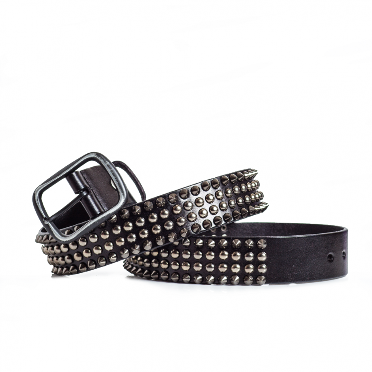 Spiked Leather Belt Black Sizes 30-44in | LATICCI