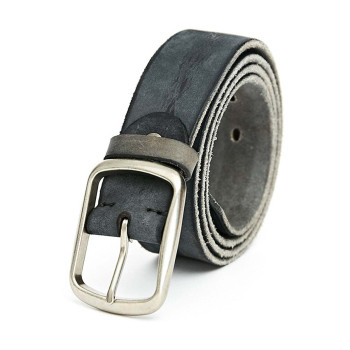 grey leather belt