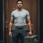 rugged belt eans outfit, heavy duty belt