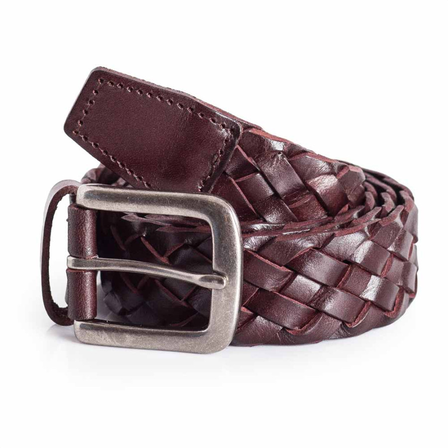 Italian Brown Leather Braided Belt – Micla