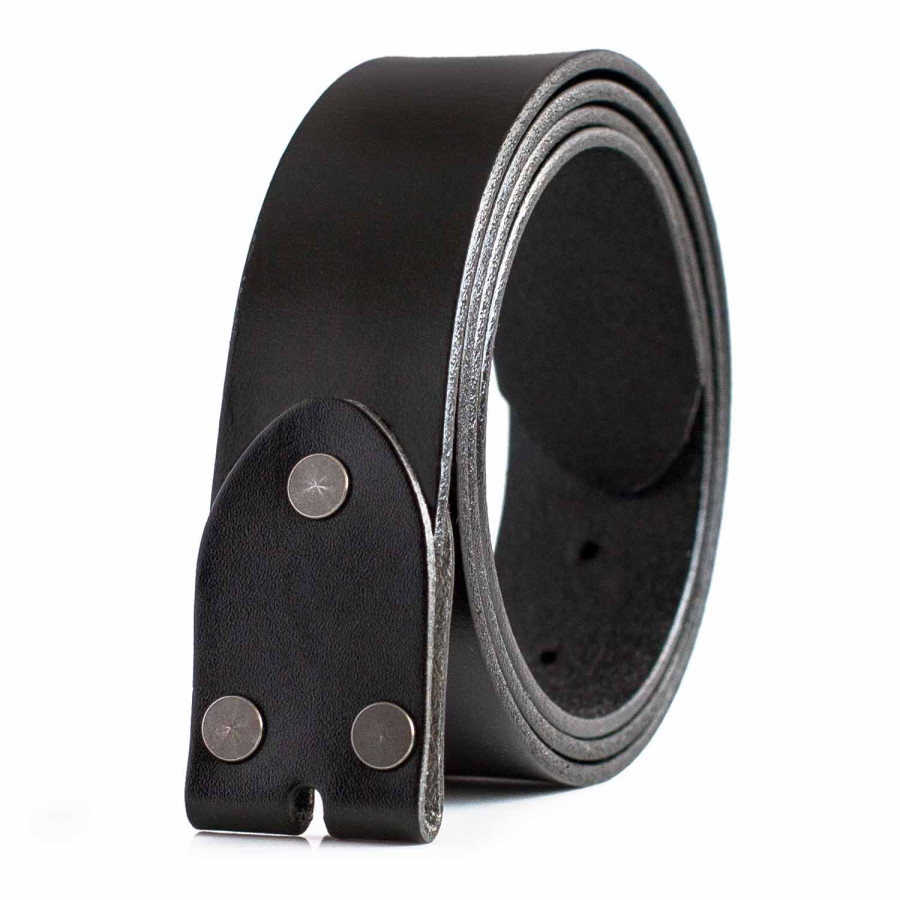 Buy the Mens Black Leather Adjustable Square Pin Buckle Dress Belt Size 38