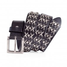 Double X Studded Belt Black and Silver 1.5in 