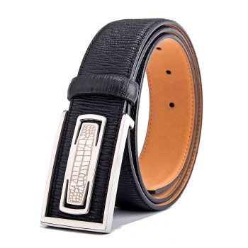 Mens Reverible Texture Belt Italian Leather 1.5in
