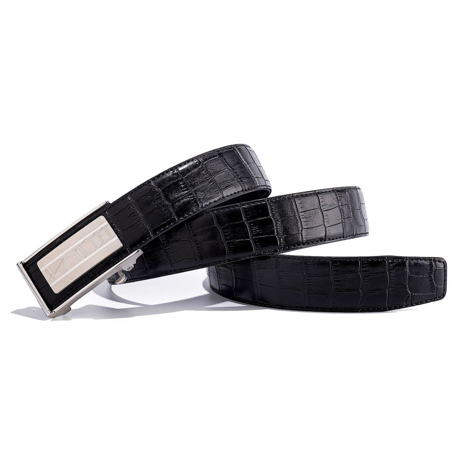 MEN'S (30MM) BLACK CROC BELT - Peachy Belts