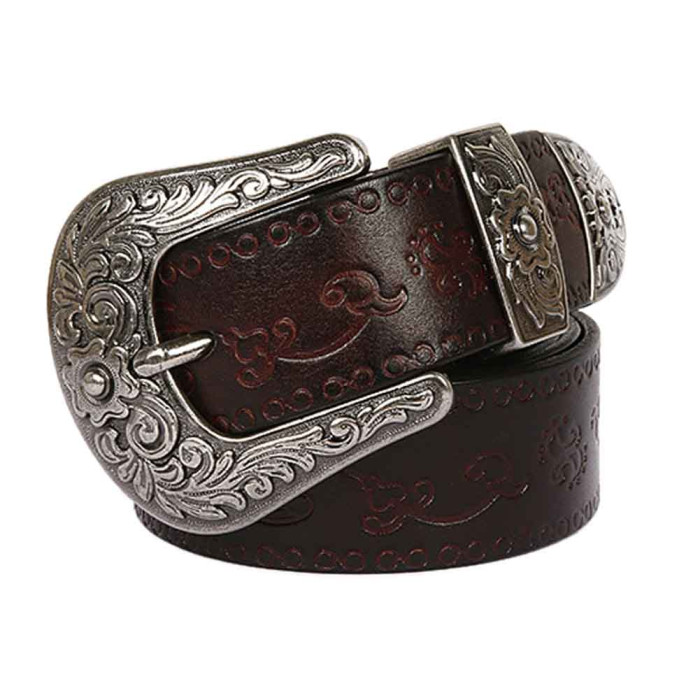 Western Black Belt with Silver Buckle