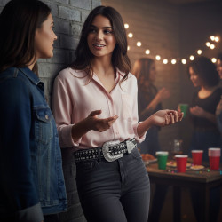 Shiny Black and White Rhinestone Belt, Black Glitter Belt, Western Belt