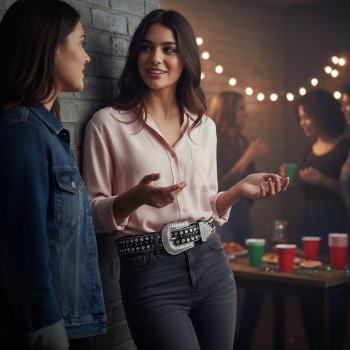 Shiny Black and White Rhinestone Belt, Black Glitter Belt, Western Belt