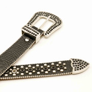 Silver Studded Belt with Western Buckle