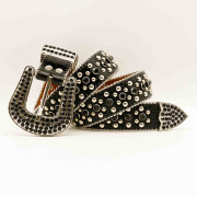 Silver Studded Belt with Western Buckle