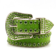 Lime Green Rhinestone Belt with Green Ice and Pony Hair