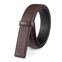 Leather Reversible Dark Brown Textured Belt - Papal