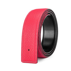 Reversible Leather Belt Strap Pink and Black