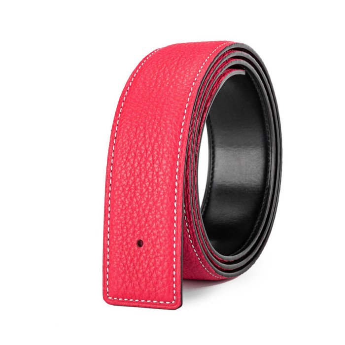 Reversible Leather Belt Strap Pink and Black