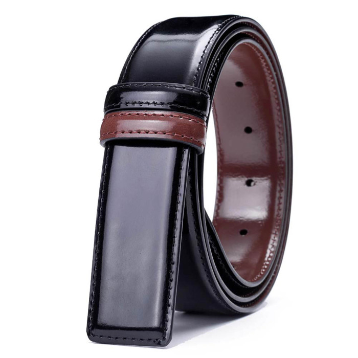 Mens Reversible Belt Strap Patent Leather 1.3"