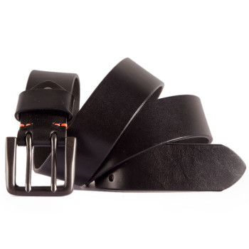 Double Hole Belt, Men's Leather Belt, Black Double Prong Leather Belt, Heavy Duty Belt, Gift for Him 45mm Image 1