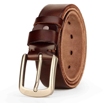 Mens Casual Leather Belt Brown