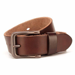 Mens Brown Leather Rugged Wear Belt