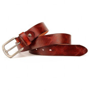 Mens Brown Leather Belt Casual Dress