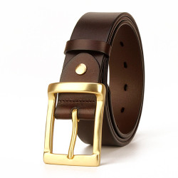 Womens Gold Buckle Brown  Jeans Belt
