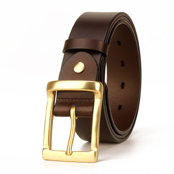 Womens Casual Leather Belt Brown