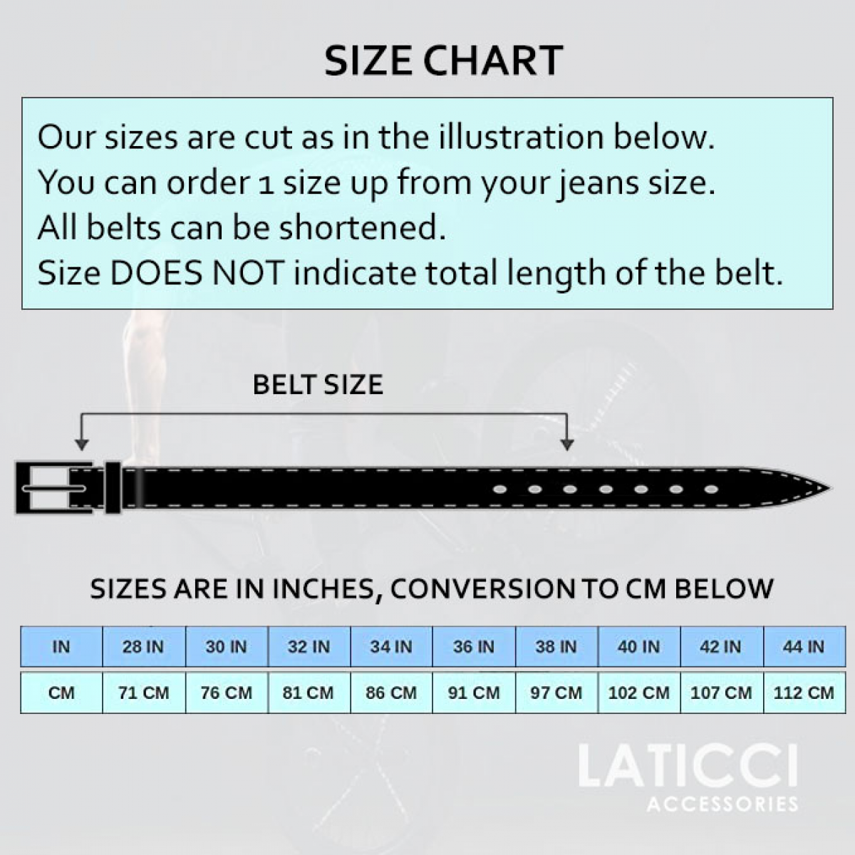 Belt Width Size Chart