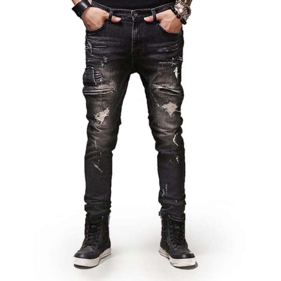 black rugged jeans mens