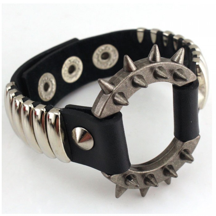 Mens Steampunk Leather Bracelet