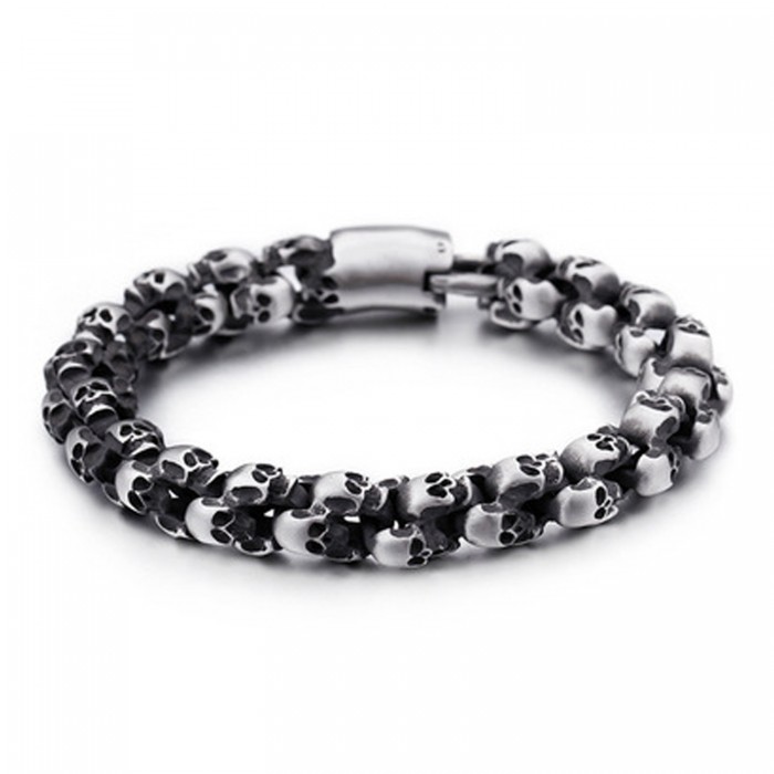 Mens Goth Skull Bracelet