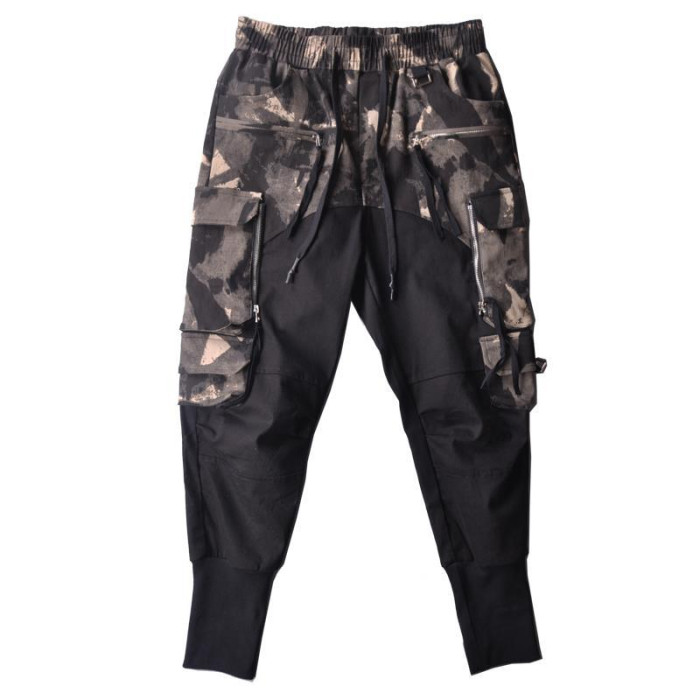 Mens Camo Joggers with Many Pockets