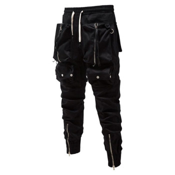Mens Cargo Joggers with Zippers