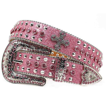  Metallic Rhinestone Belt with Skulls and AB Rhienstones