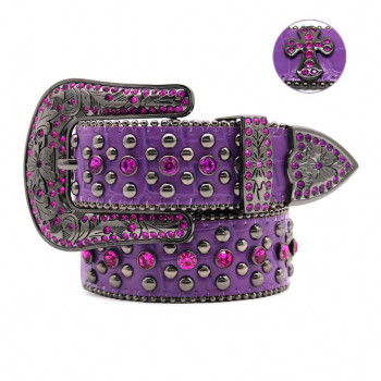  Metallic Rhinestone Belt with Skulls and AB Rhienstones