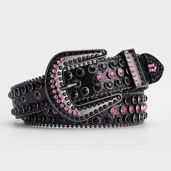  Metallic Rhinestone Belt with Skulls and AB Rhienstones