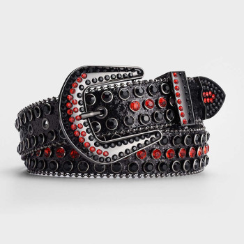  Metallic Rhinestone Belt with Skulls and AB Rhienstones