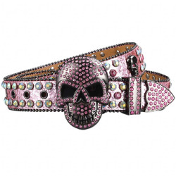 Punk Skull Rhinestone Rivet Women's High-end Hot Girl Denim Versatile Y2K Belt