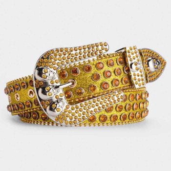  Metallic Rhinestone Belt with Skulls and AB Rhienstones