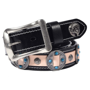  Metallic Rhinestone Belt with Skulls and AB Rhienstones