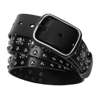  Metallic Rhinestone Belt with Skulls and AB Rhienstones